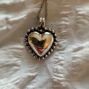 Vintage Silver Heart Pendant Necklace